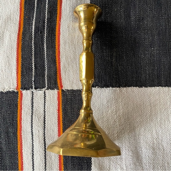 Vintage Solid Brass Candlestick holder. Fits tapered candles. 7”x3” - Picture 4 of 7